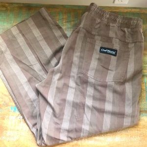 Tan and white striped Chef pants